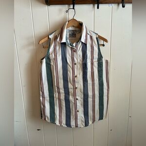Vintage Western Style Button Tank Workwear